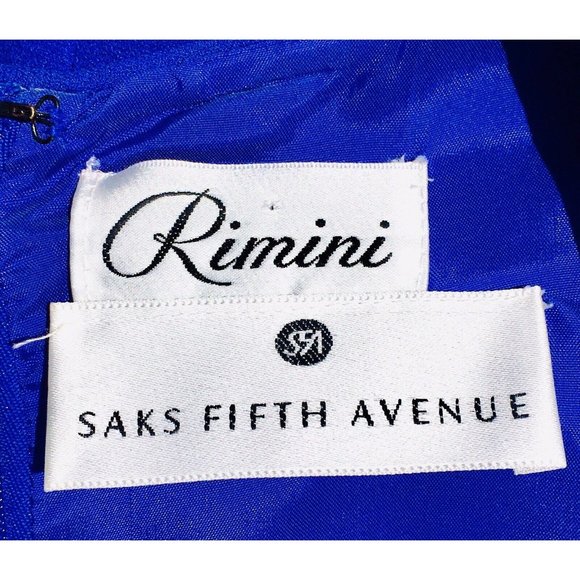 Vintage Rimini Saks Fifth Avenue Royal Blue Beaded Formal Sheath Dress S… - Picture 8 of 8